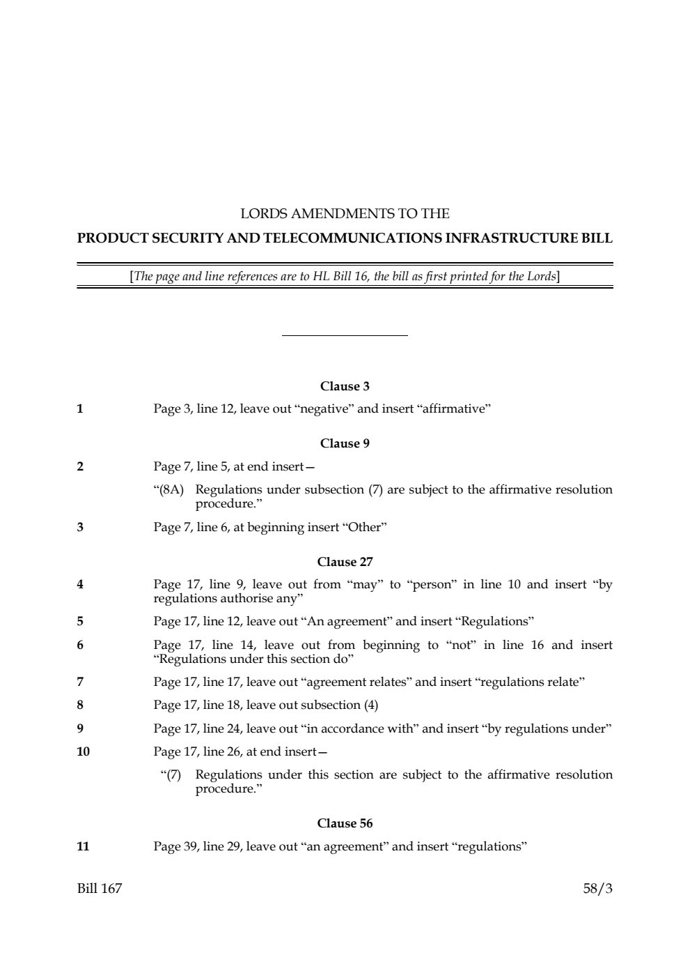 Lords Amendments to the Product Security and Telecommunications Infrastructure Bill