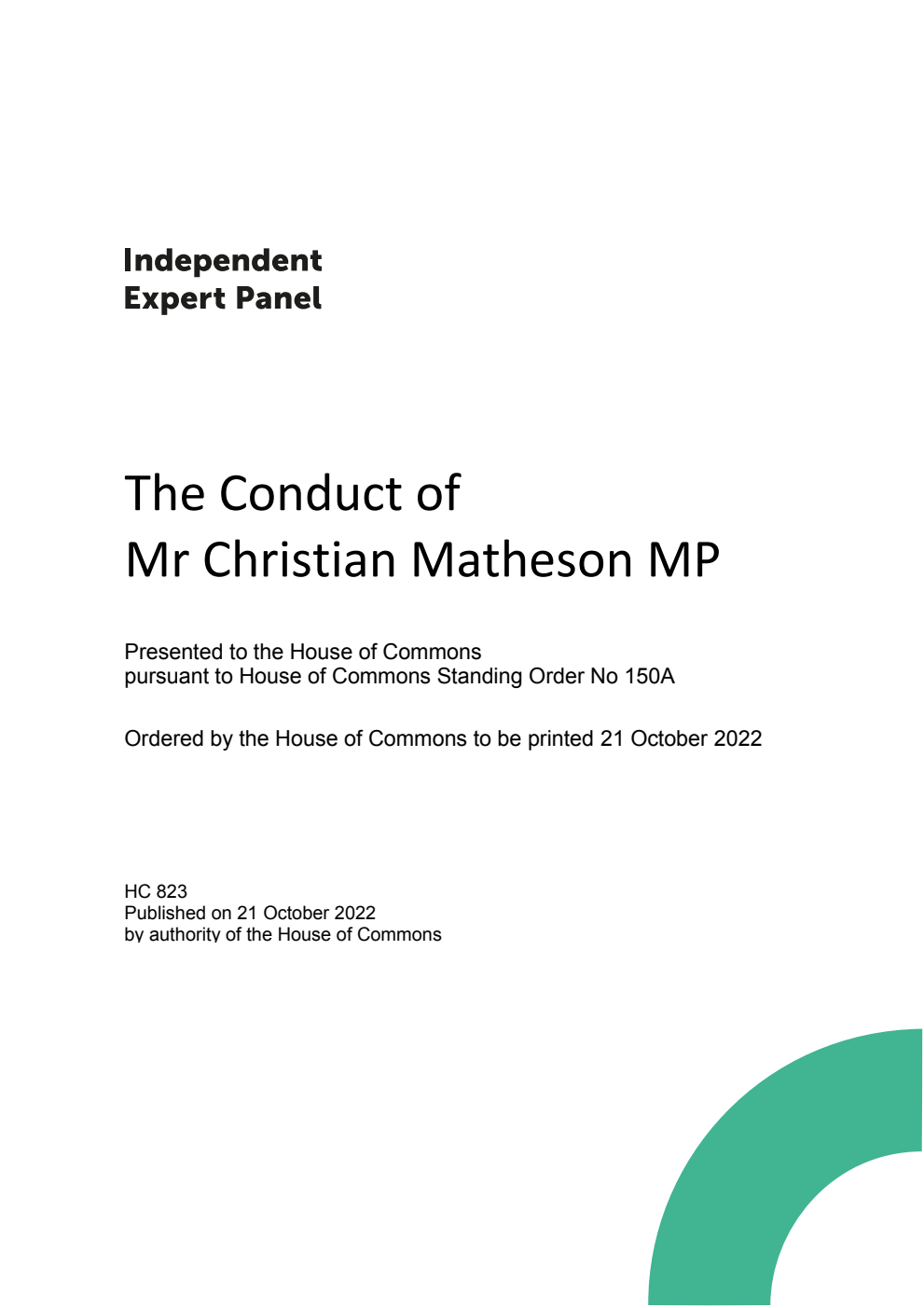 The Conduct of Mr Christian Matheson MP
