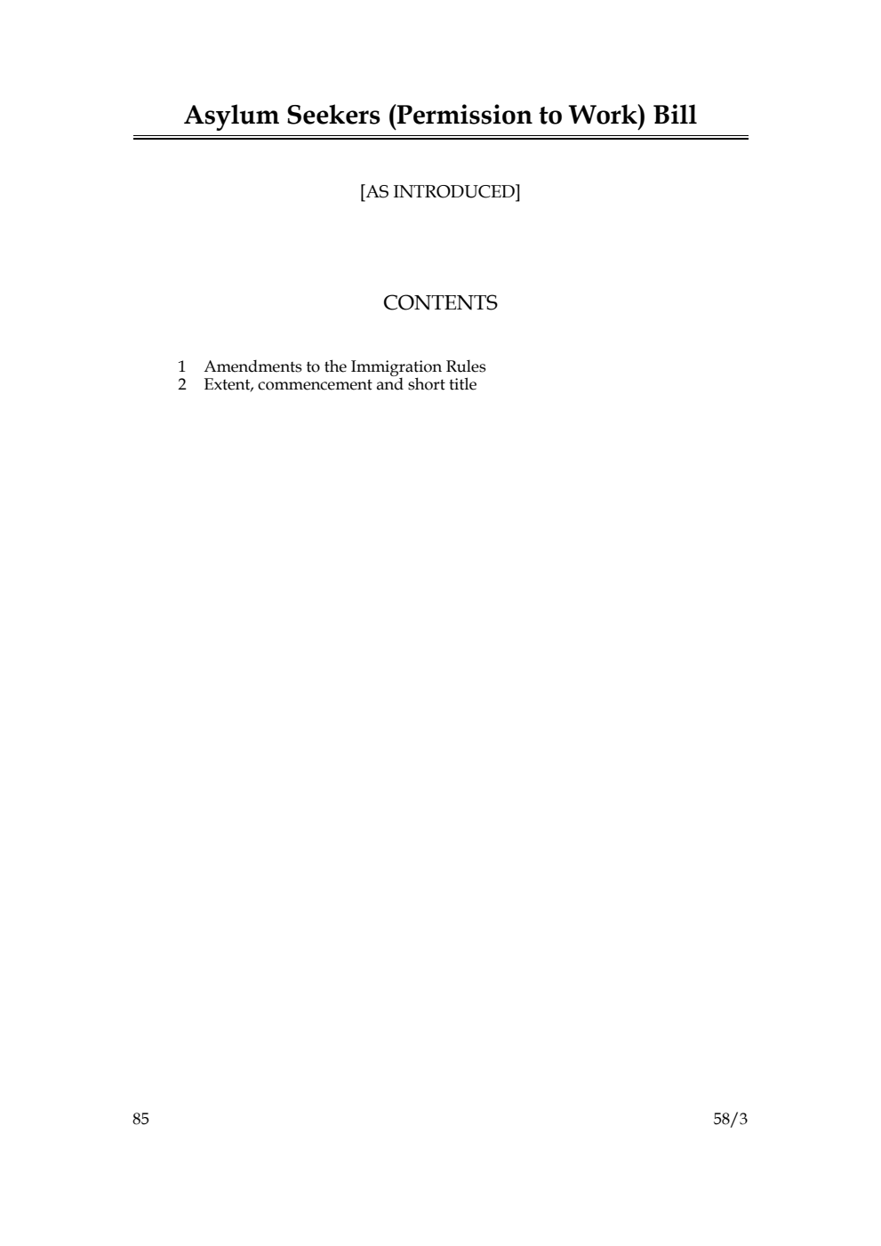 Asylum Seekers (Permission to Work) Bill