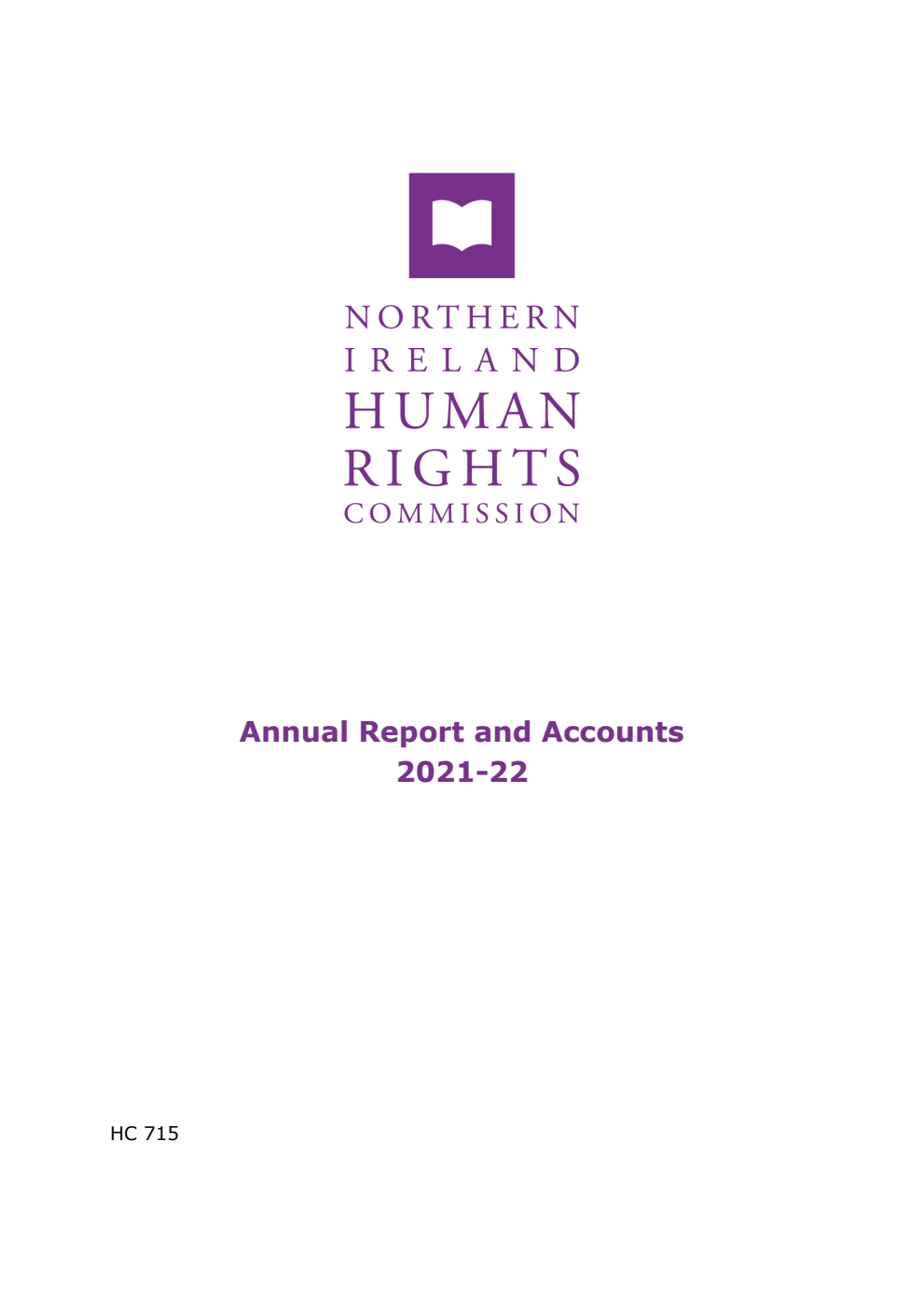 Northern Ireland Human Rights Commission Annual Report and Accounts 2021-22