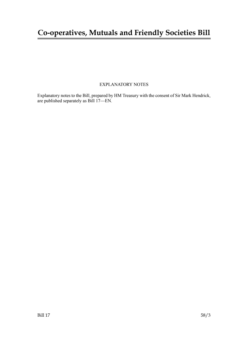 Co-operatives, Mutuals and Friendly Societies Bill