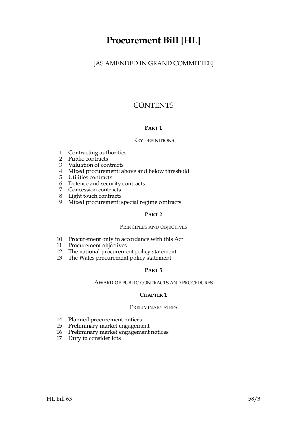Procurement Bill [as amended in Grand Committee]