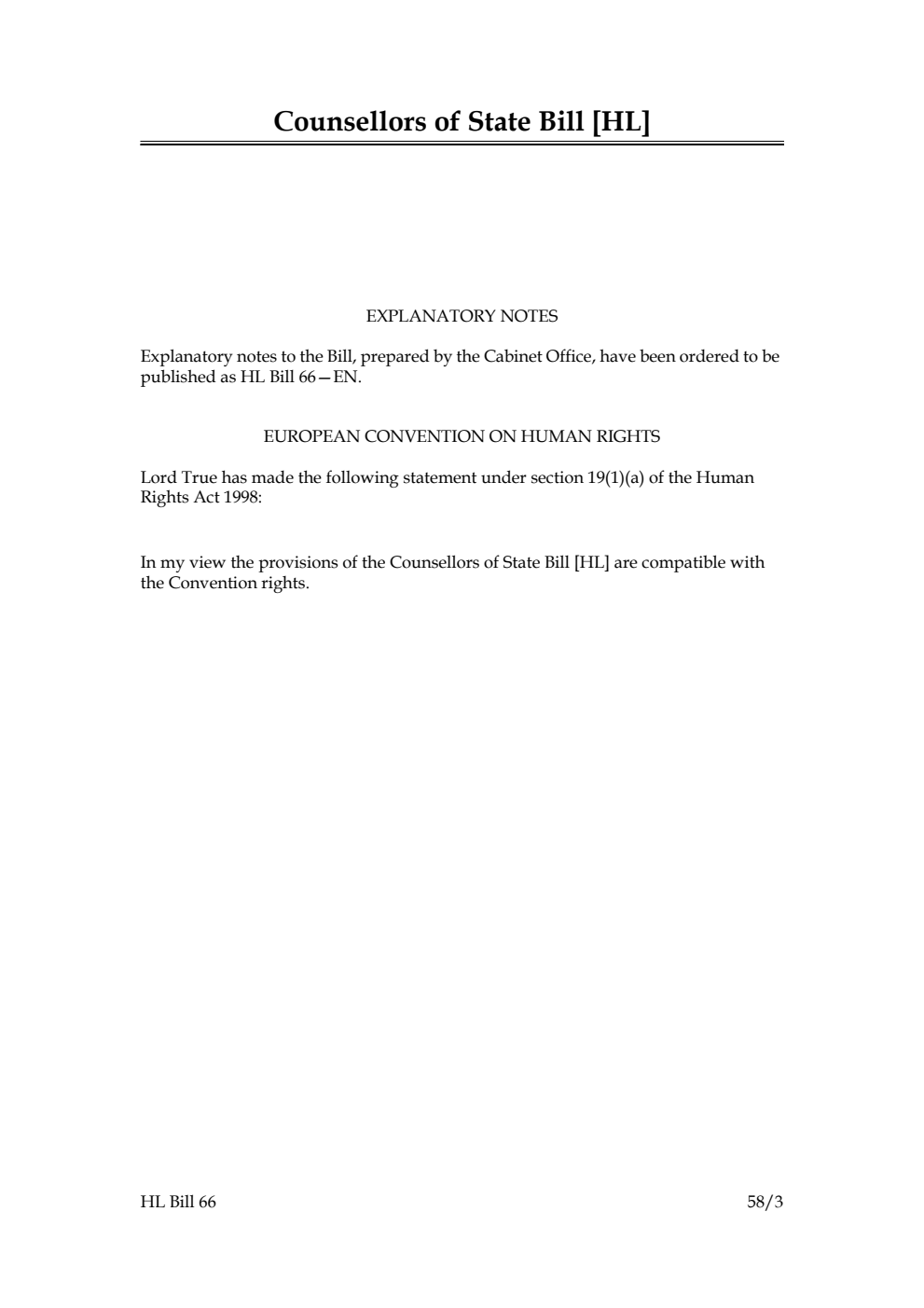 Counsellors of State Bill