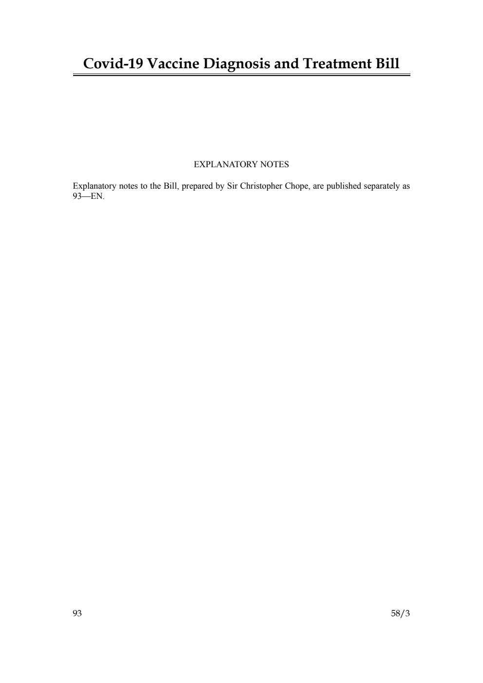 Covid-19 Vaccine Diagnosis and Treatment Bill