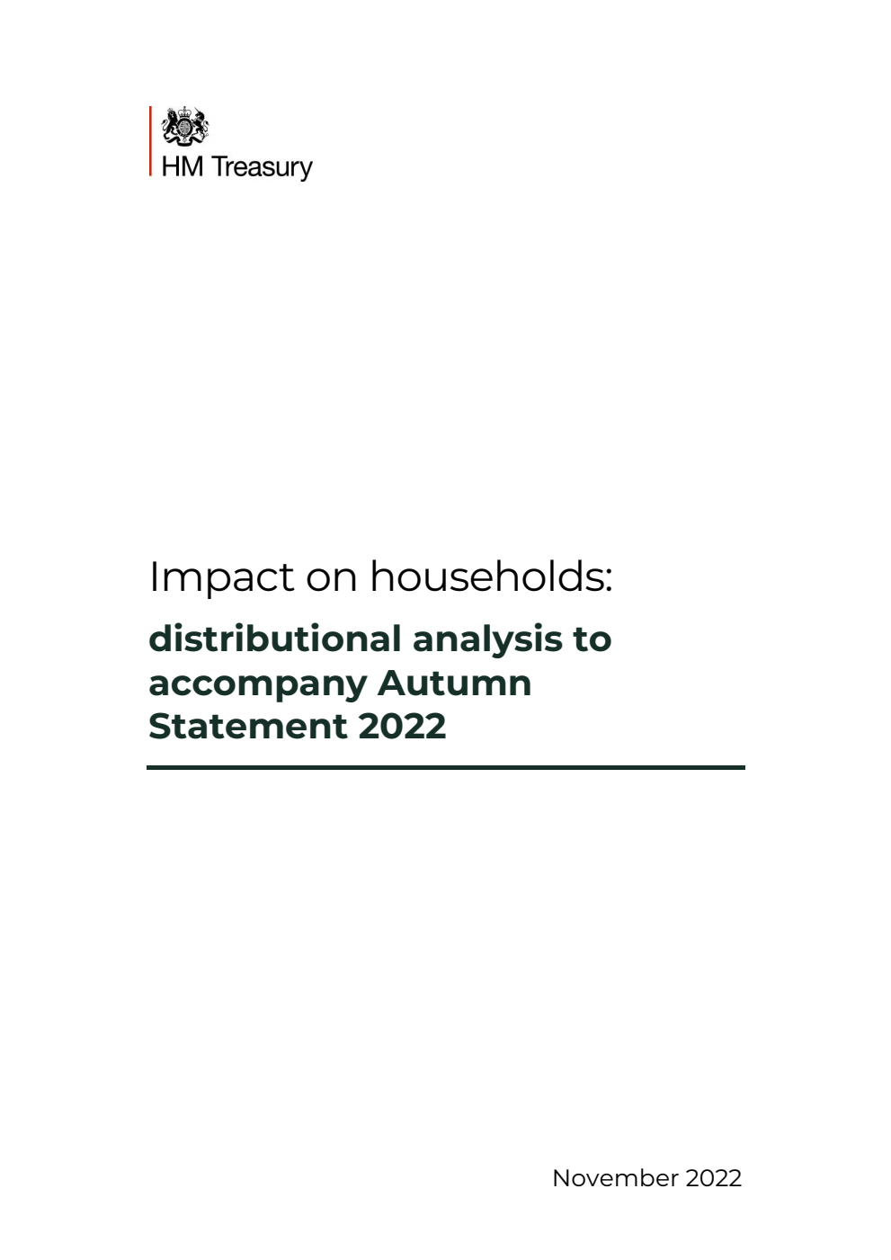 Impact on households: distributional analysis to accompany Autumn Statement 2022