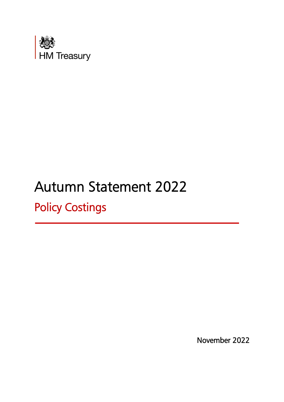 Autumn Statement 2022: Policy Costings