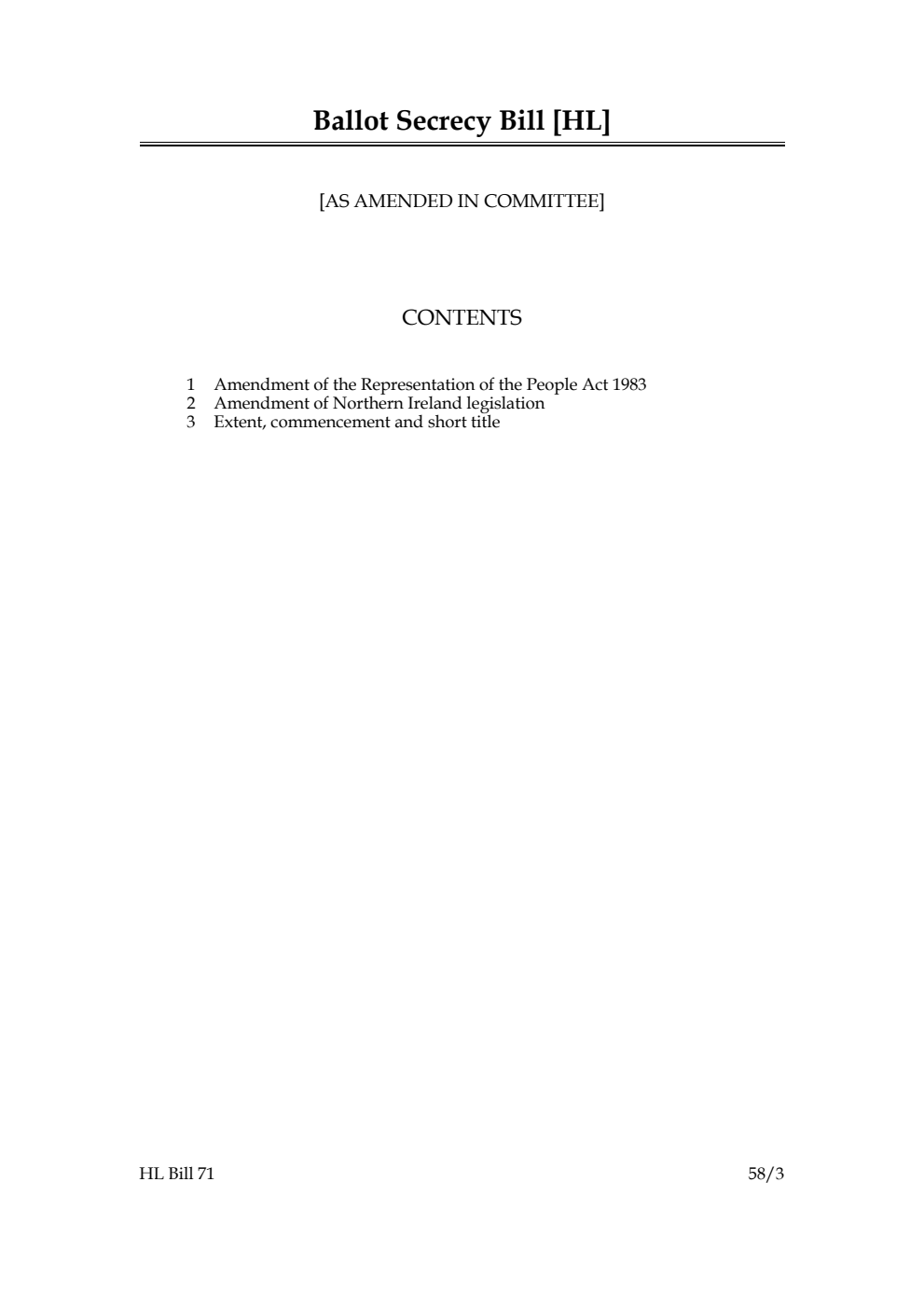 Ballot Secrecy Bill [as amended in Committee]