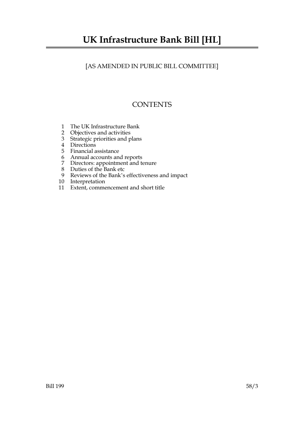 UK Infrastructure Bank Bill [as amended in Public Bill Committee]