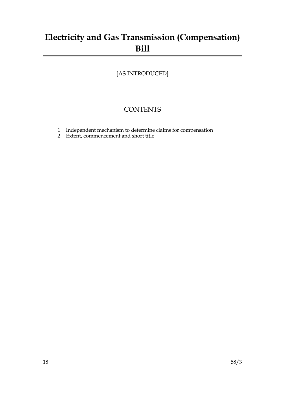 Electricity and Gas Transmission (Compensation) Bill