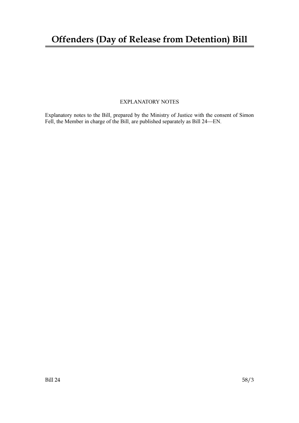 Offenders (Day of Release from Detention) Bill