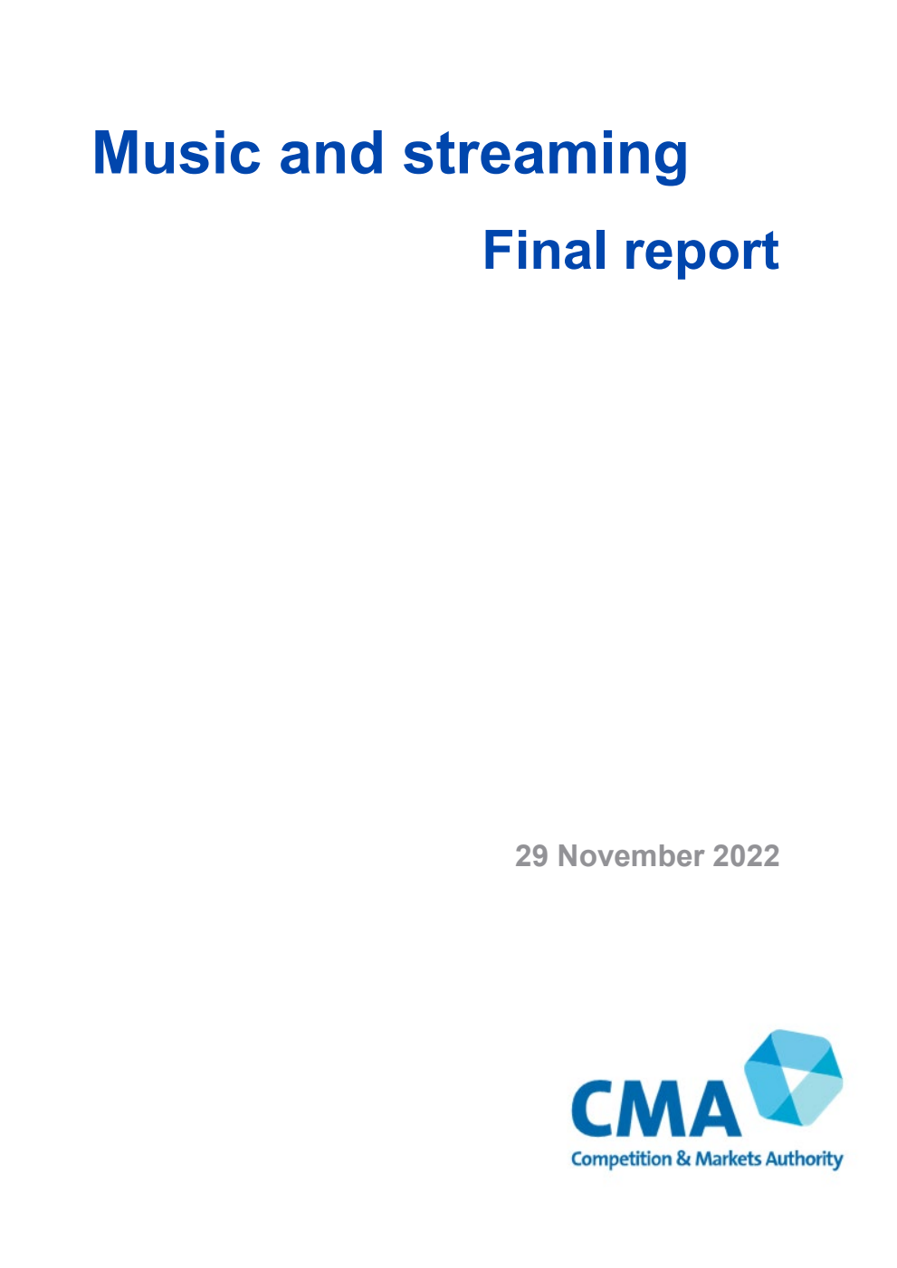 Music and streaming. Final report