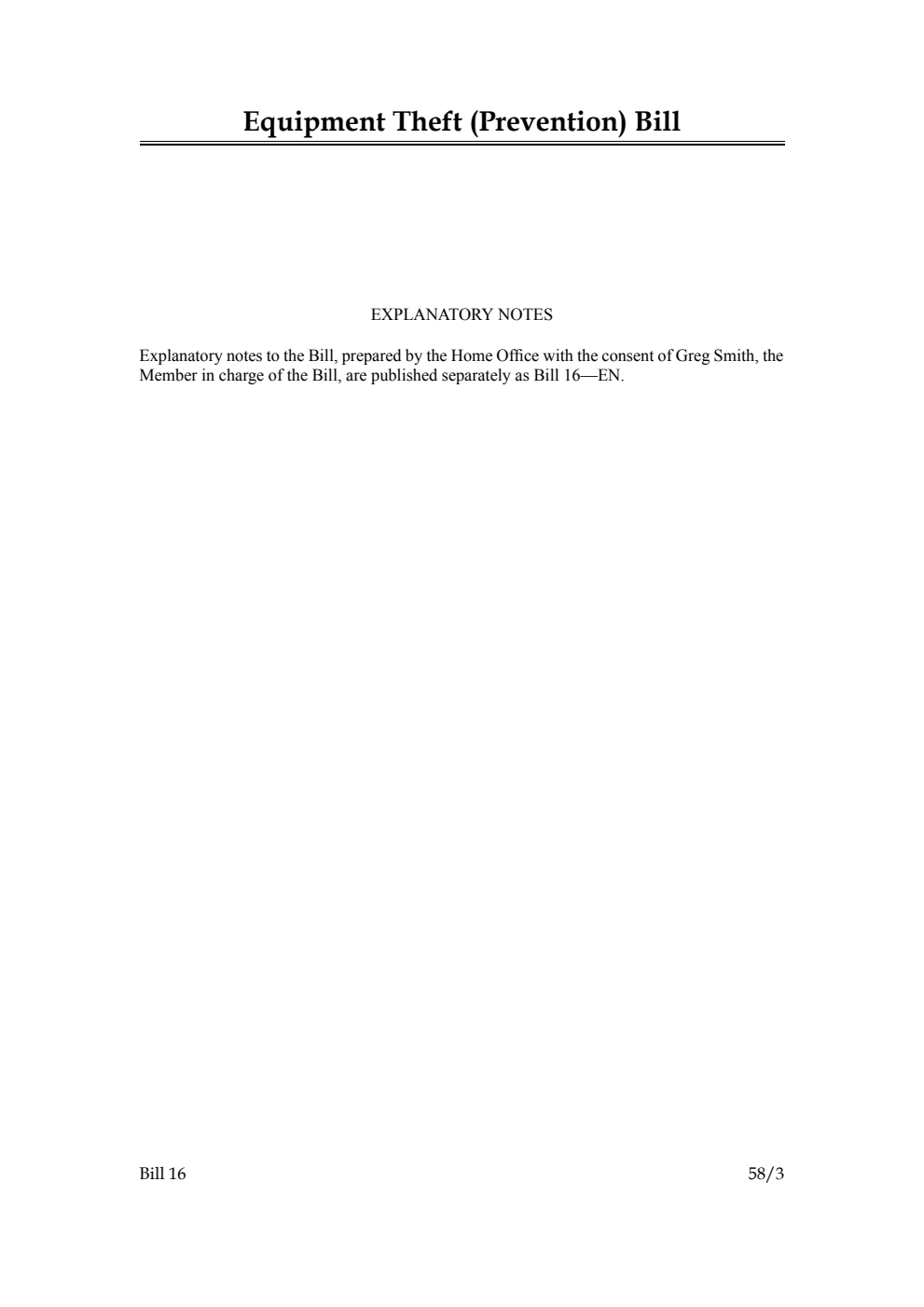 Equipment Theft (Prevention) Bill