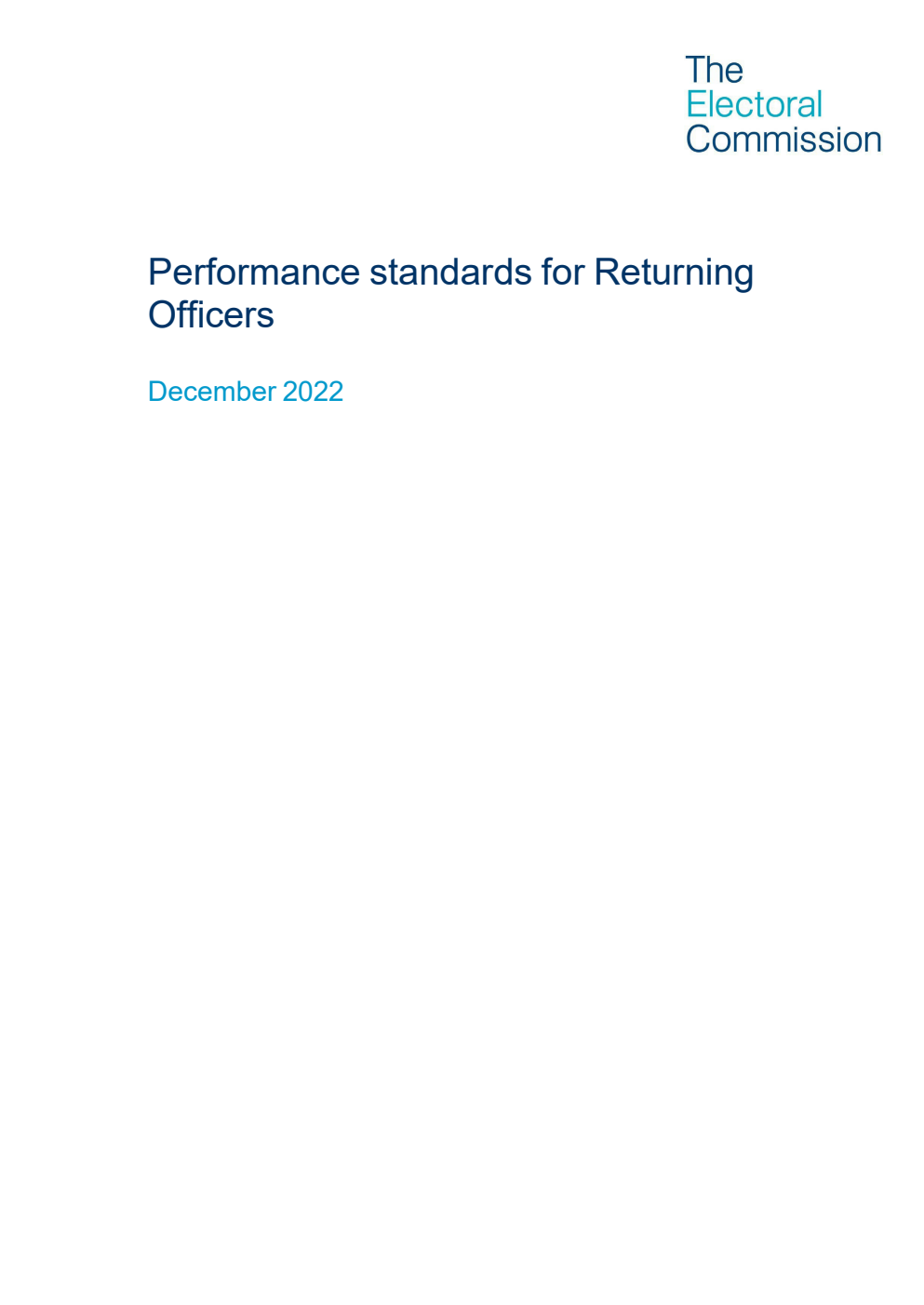 Performance standards for Returning Officers. December 2022