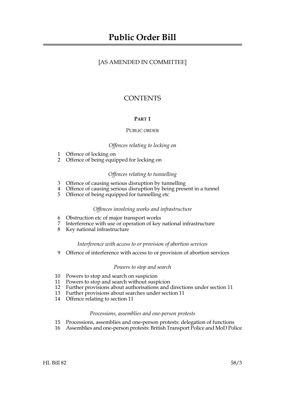 Public Order Bill [as amended in Committee]