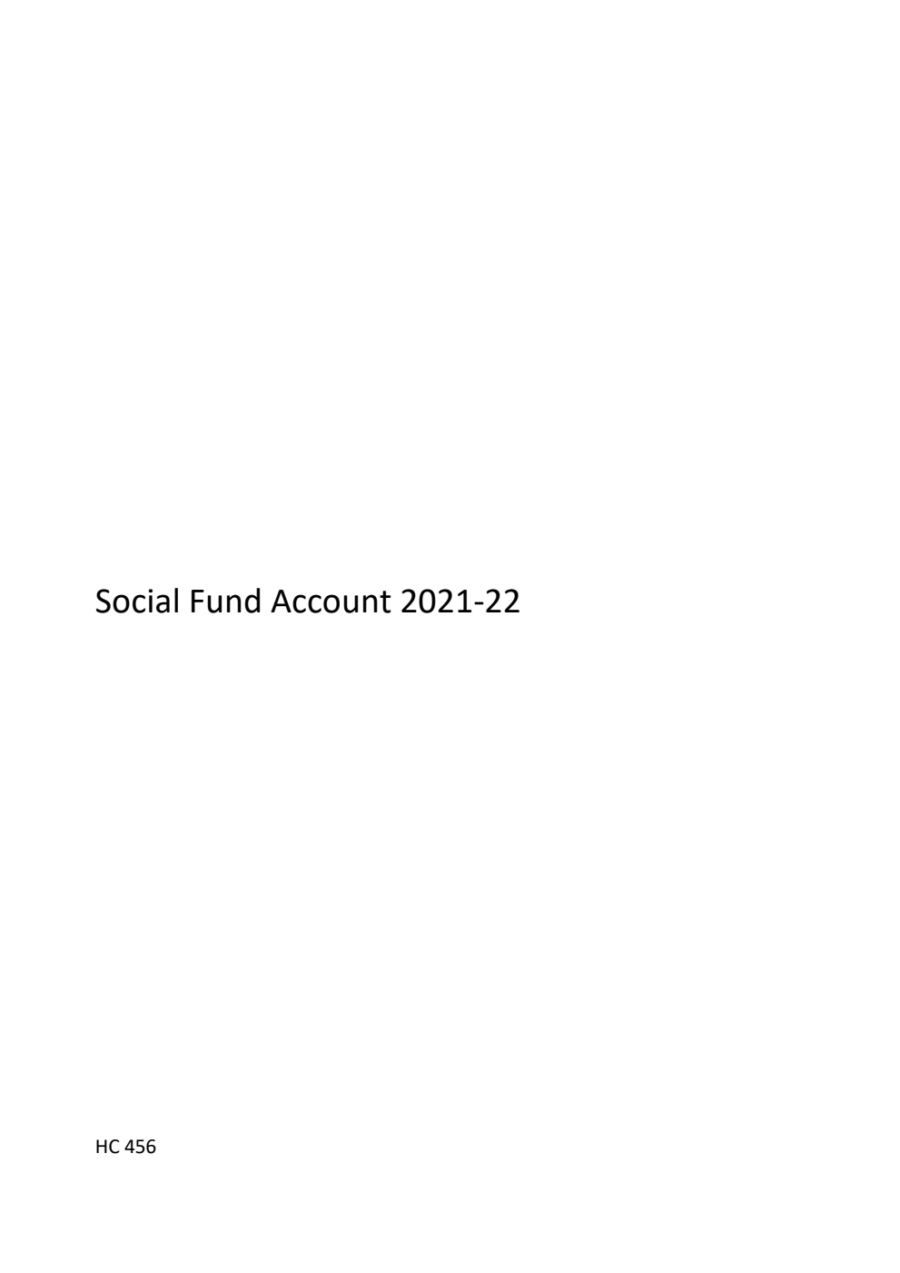 Social Fund Account 2021-22