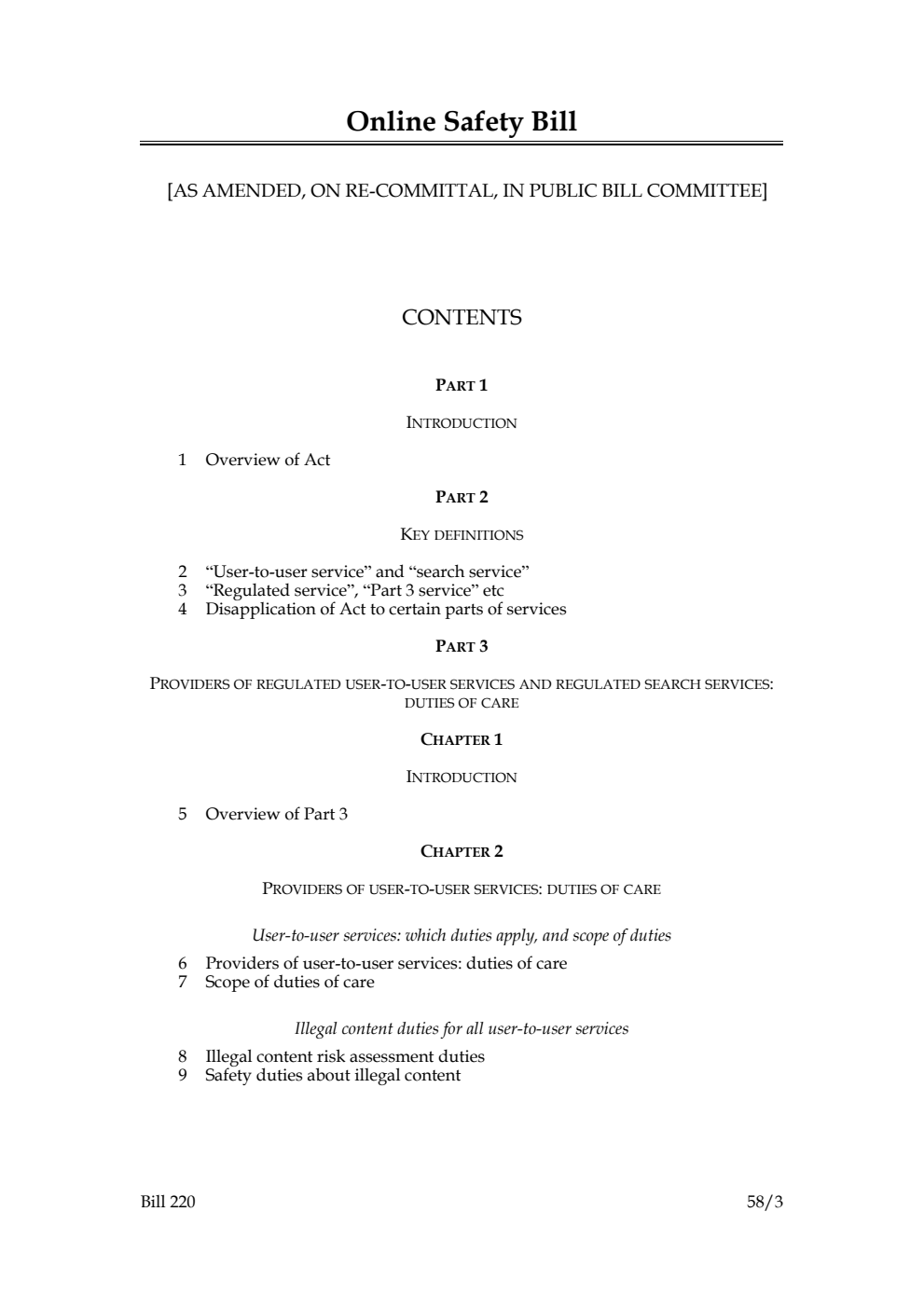 Online Safety Bill  [as amended on Re-committal, in Public Bill Committee]