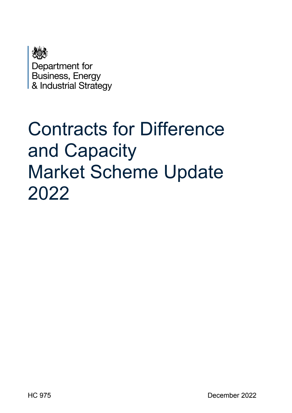 Contracts for Difference and Capacity Market Scheme Update 2022