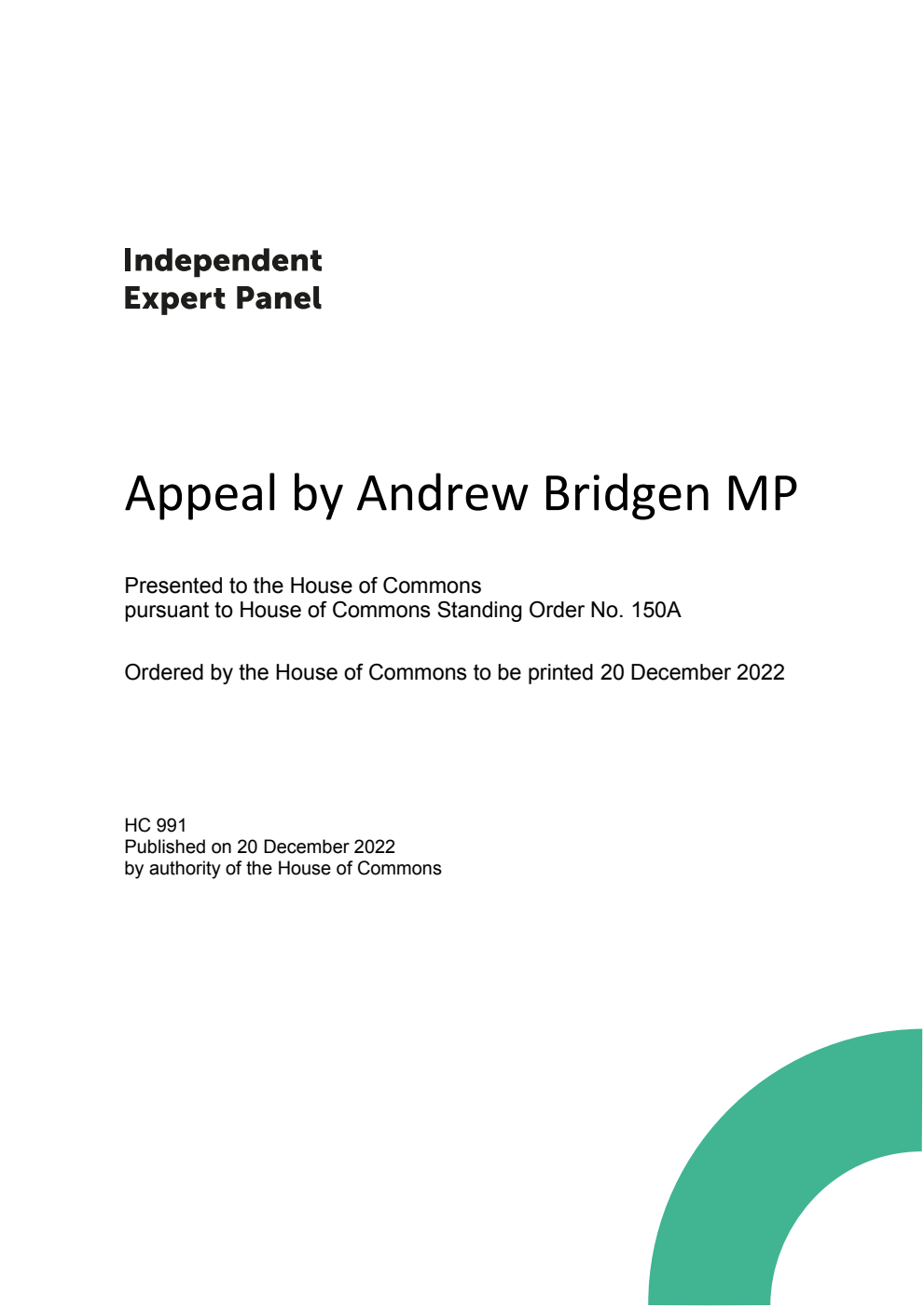 Appeal by Andrew Bridgen MP