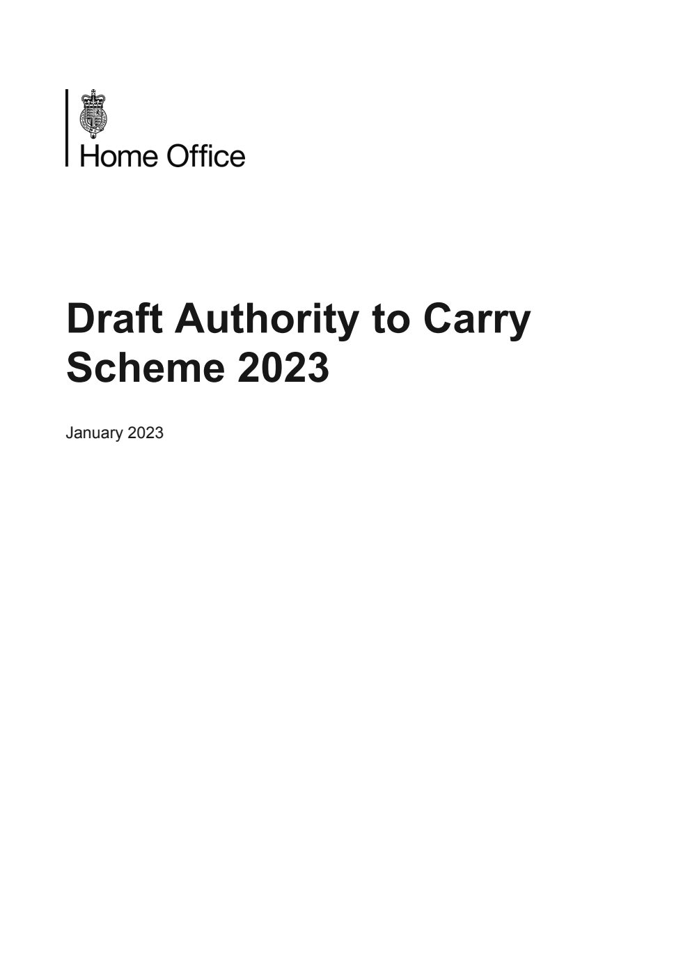 Draft Authority to Carry Scheme 2023