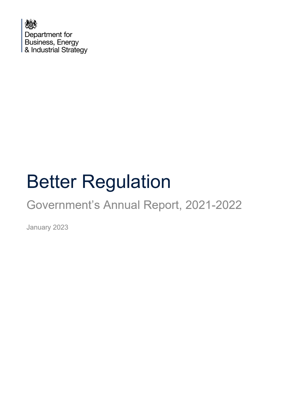 Better Regulation: Government’s Annual Report, 2021-2022