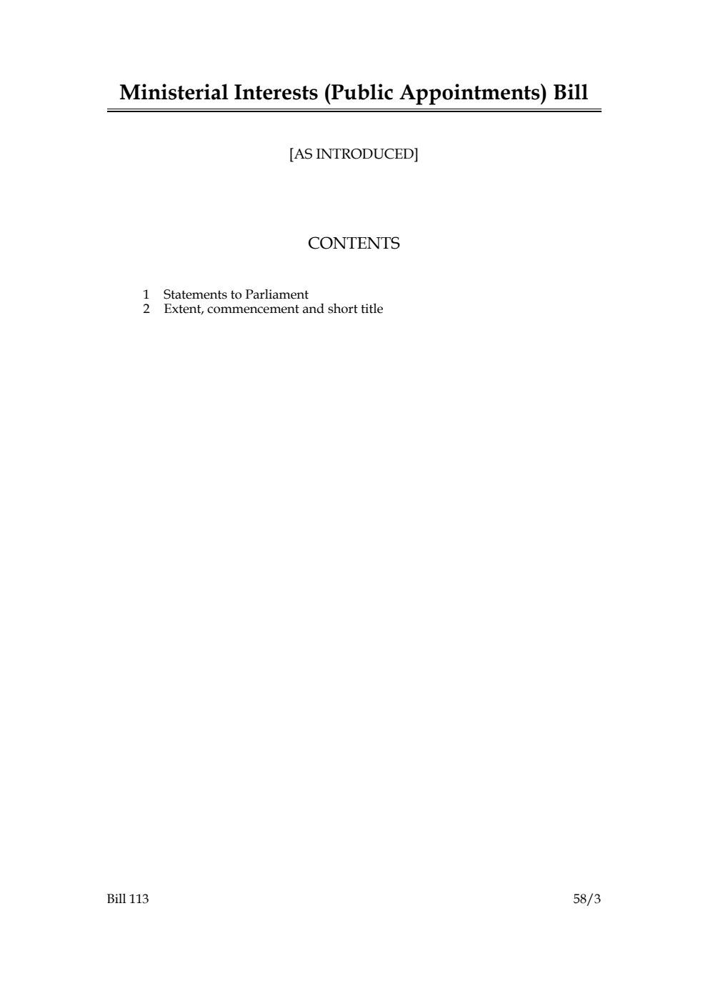 Ministerial Interests (Public Appointments) Bill