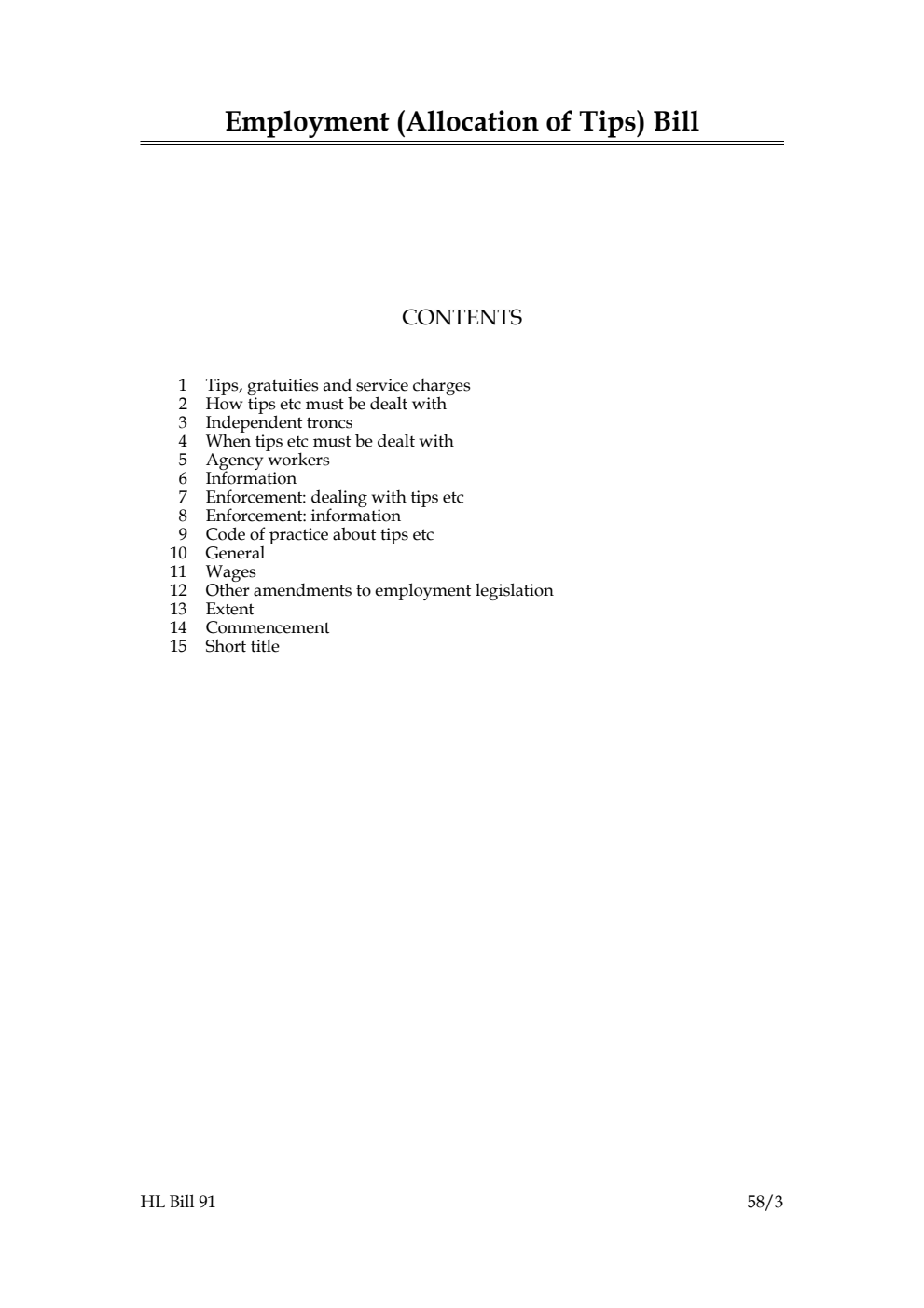 Employment (Allocation of Tips) Bill