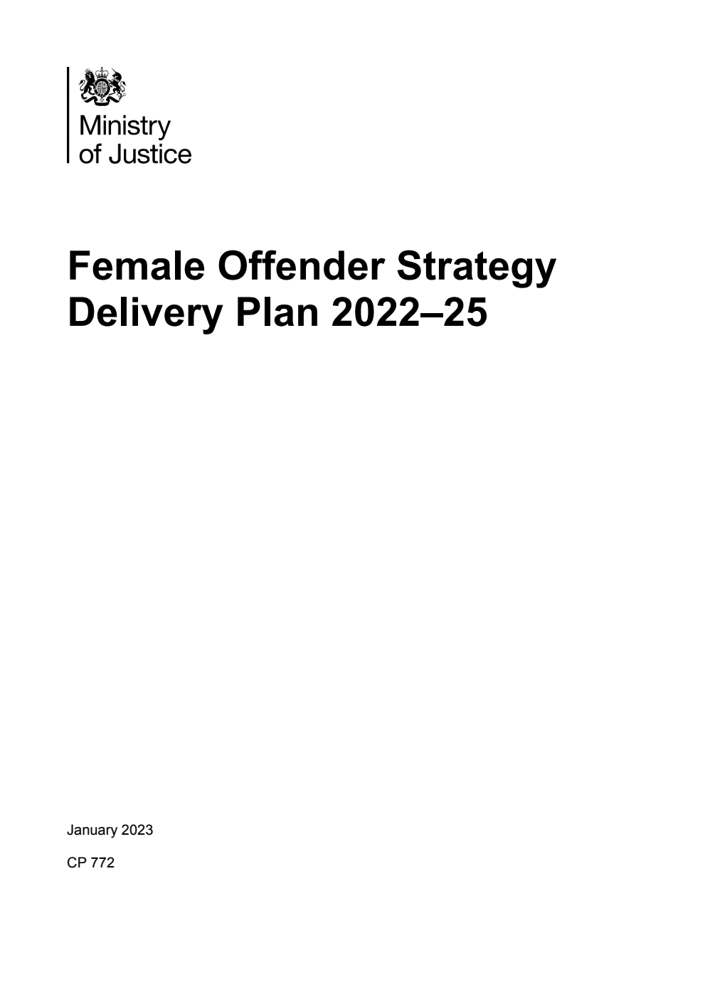 Female Offender Strategy Delivery Plan 2022–25