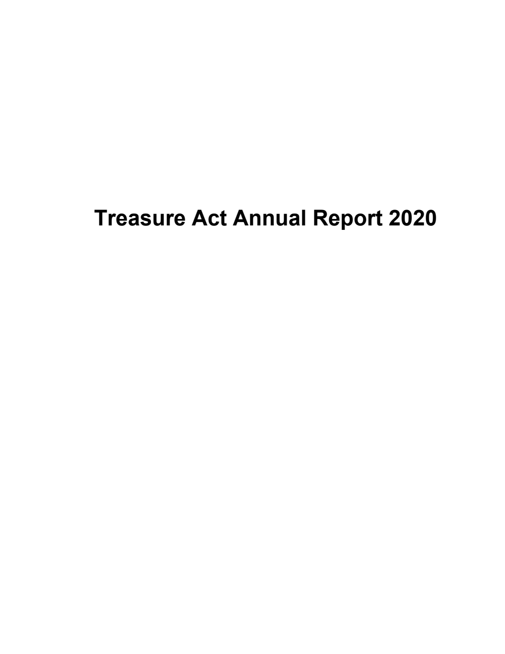 Treasure Act Annual Report 2020