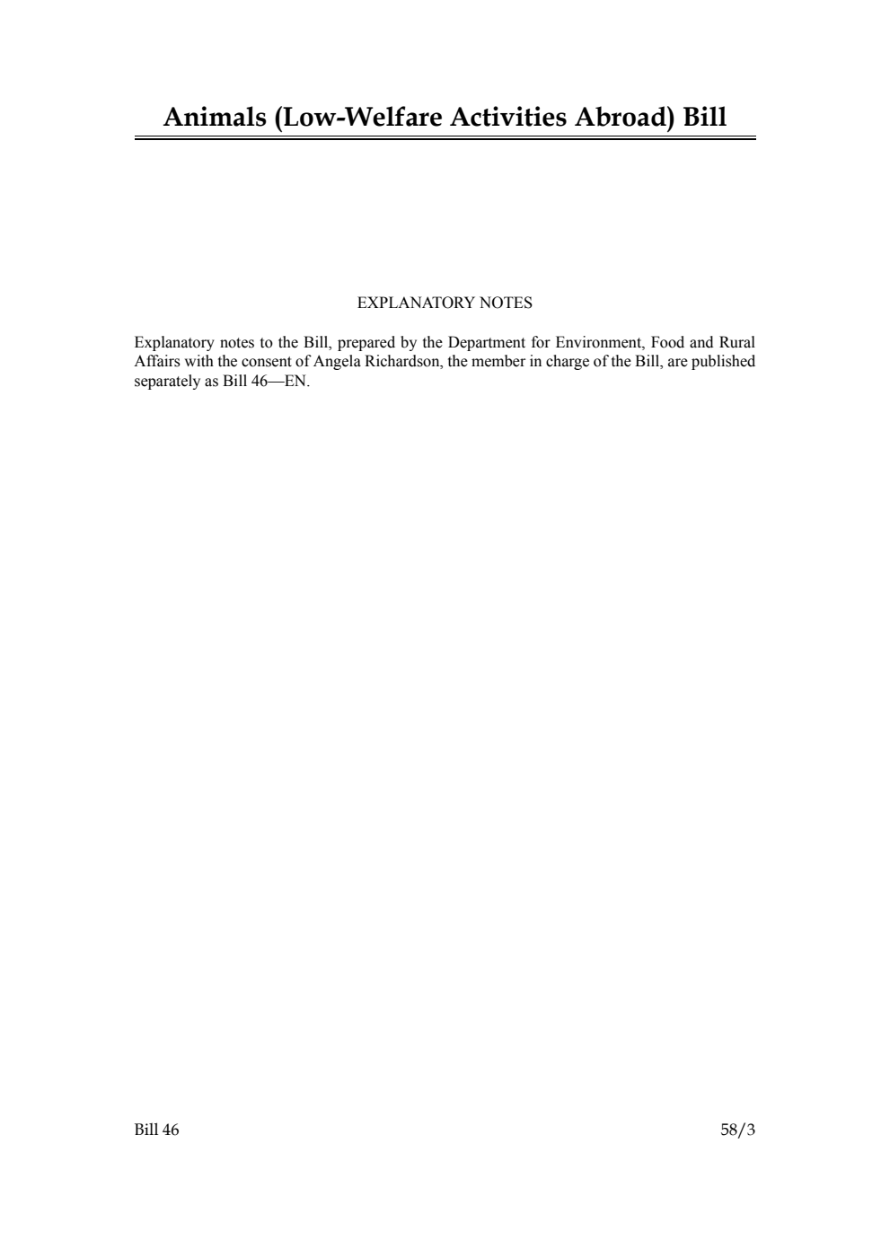 Animals (Low-Welfare Activities Abroad) Bill