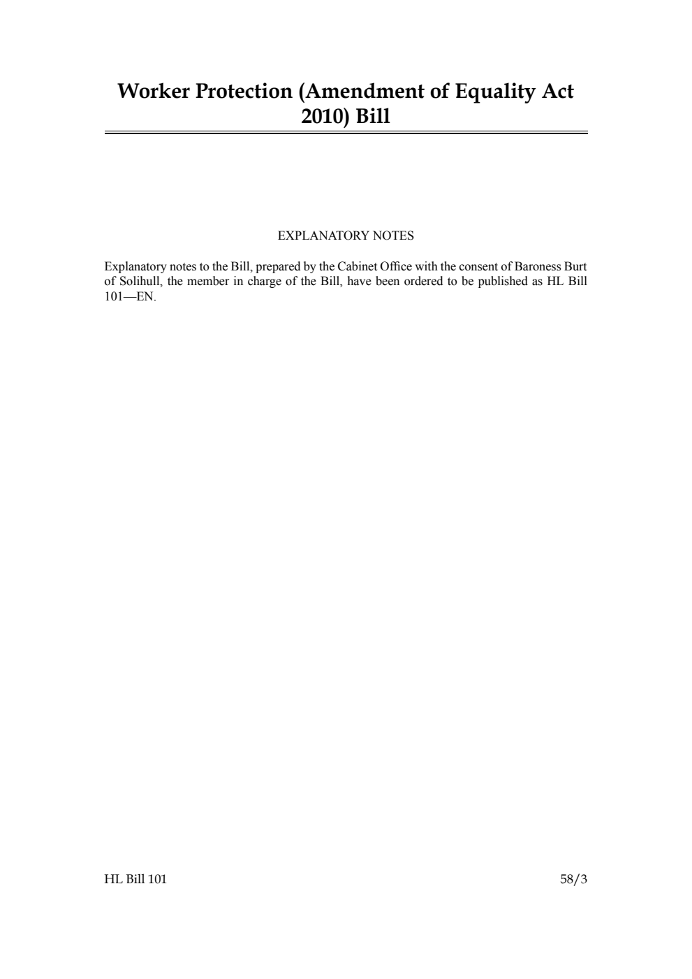 Worker Protection (Amendment of Equality Act 2010) Bill