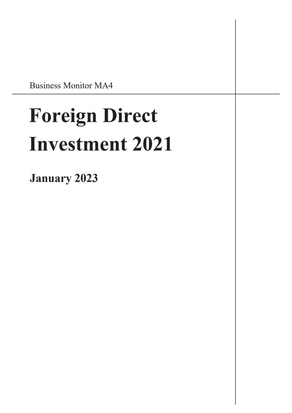 Business Monitor MA4; Foreign Direct Investment 2021. January 2023