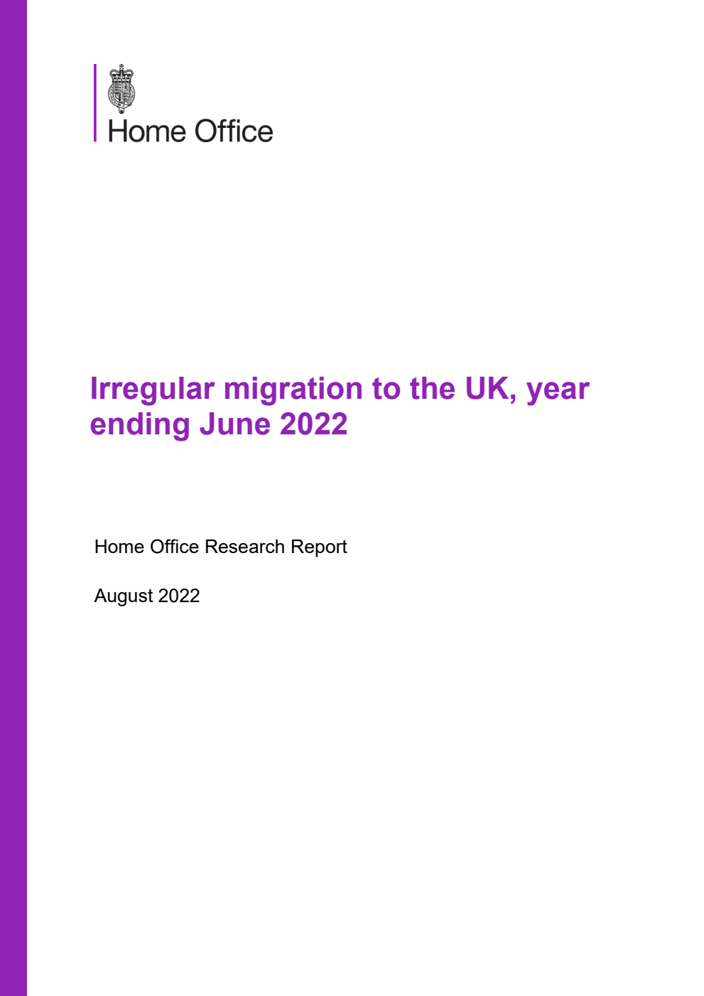 Home Office Research Report Irregular migration to the UK, year ending June 2022