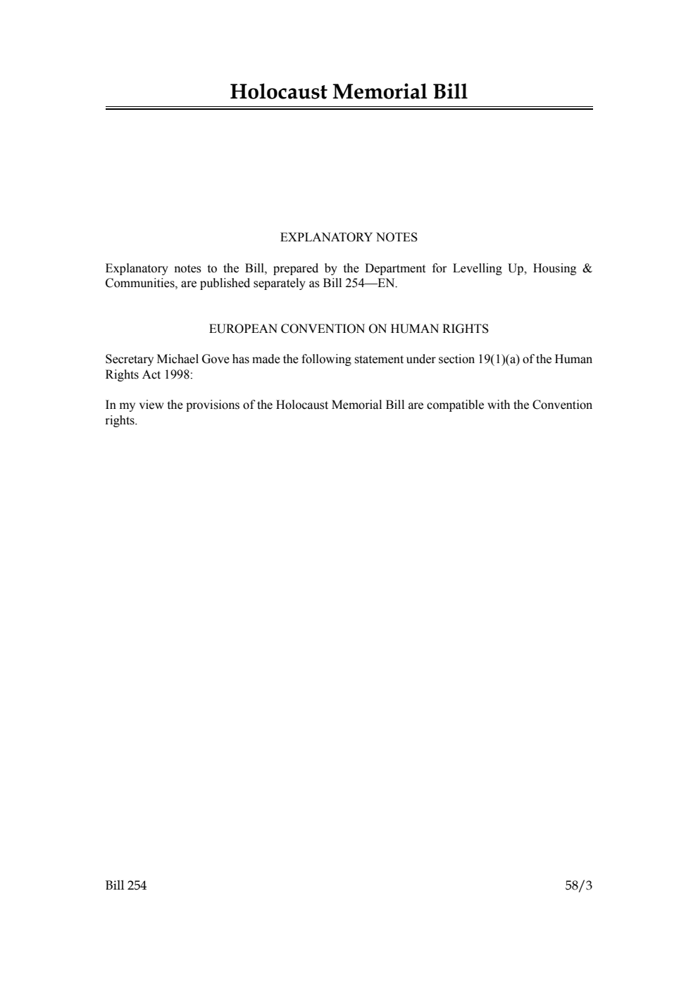 Holocaust Memorial Bill