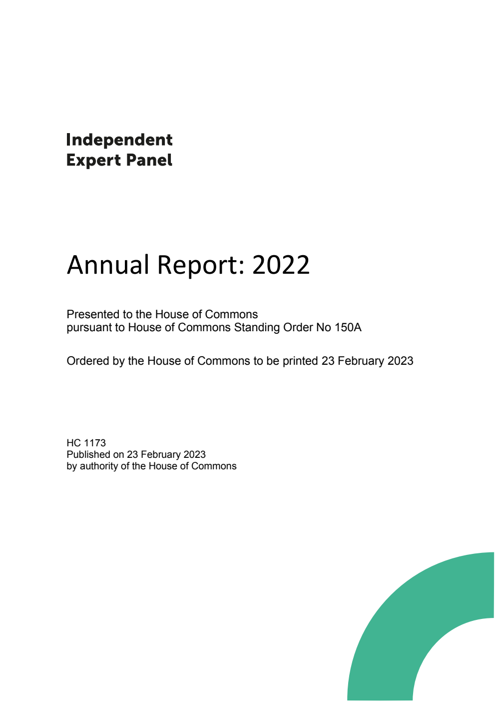 Independent Expert Panel Annual Report: 2022
