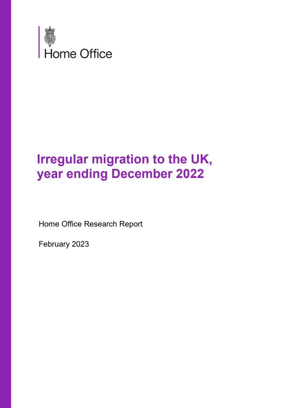 Home Office Research Report Irregular migration to the UK, year ending December 2022