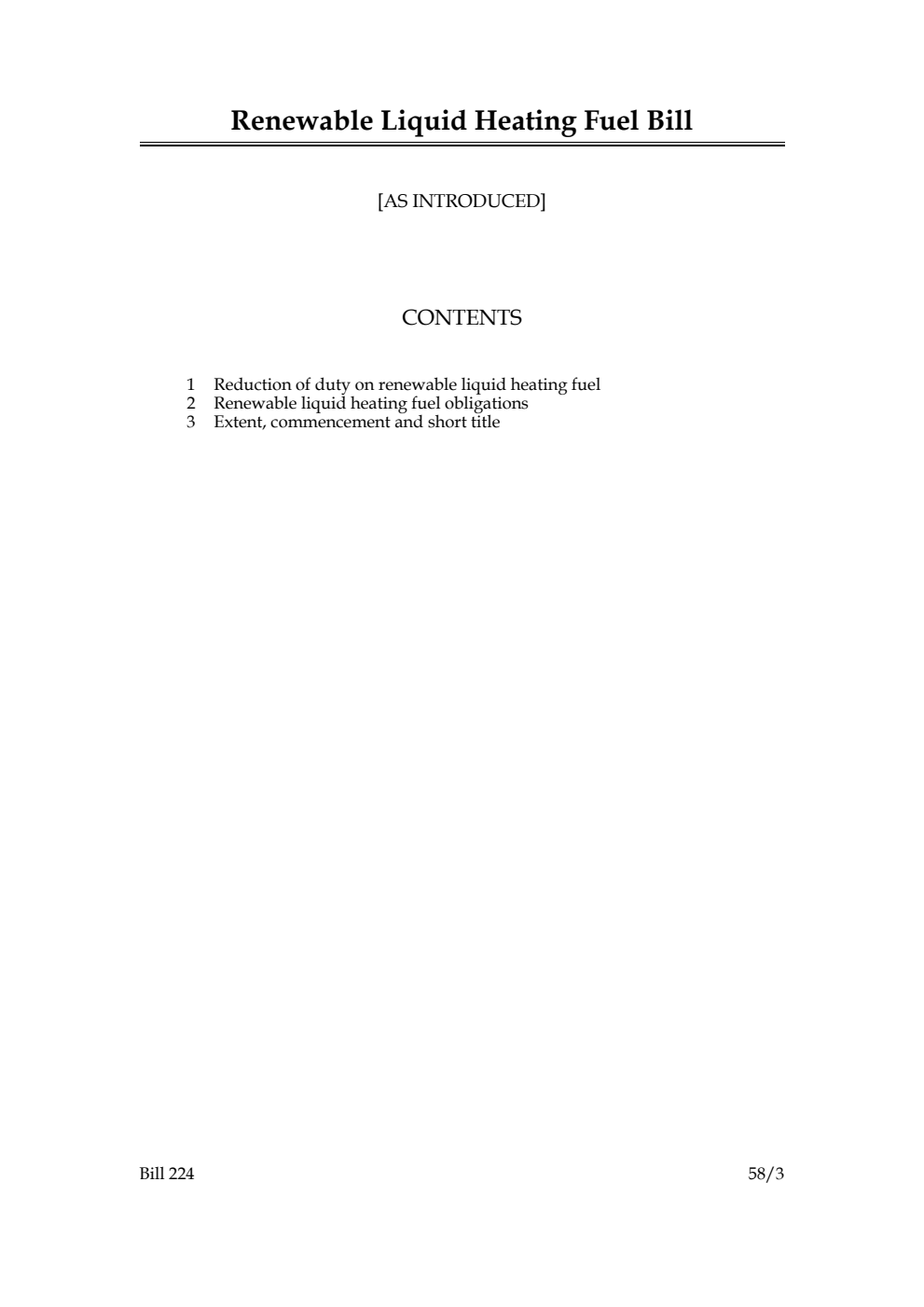 Renewable Liquid Heating Fuel Bill