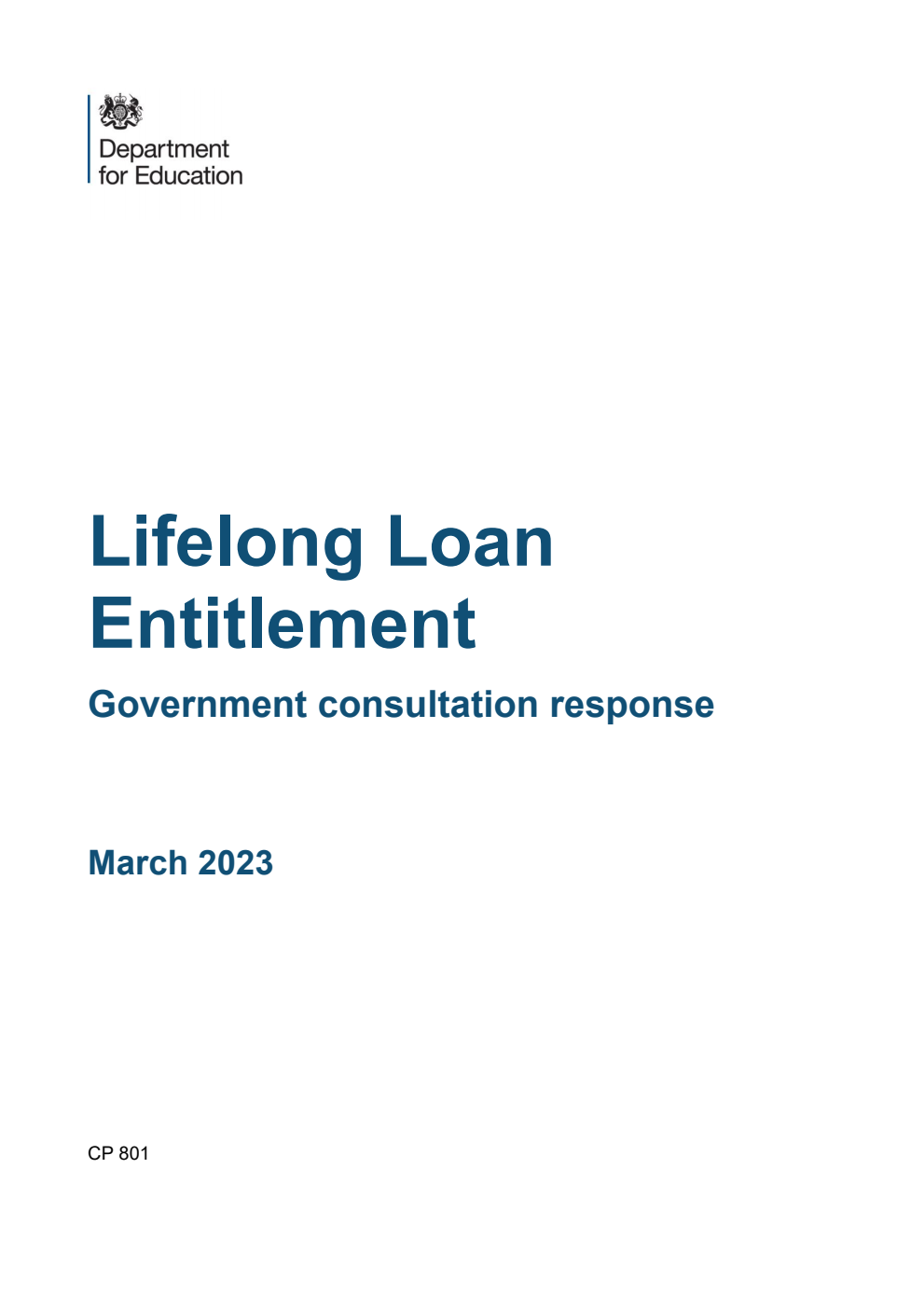 Lifelong Loan Entitlement. Government consultation response