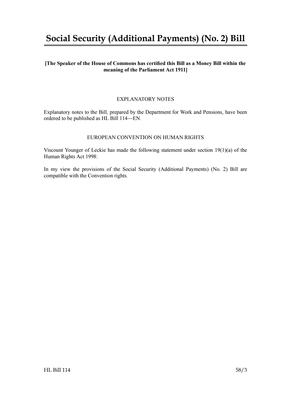 Social Security (Additional Payments) (No. 2) Bill