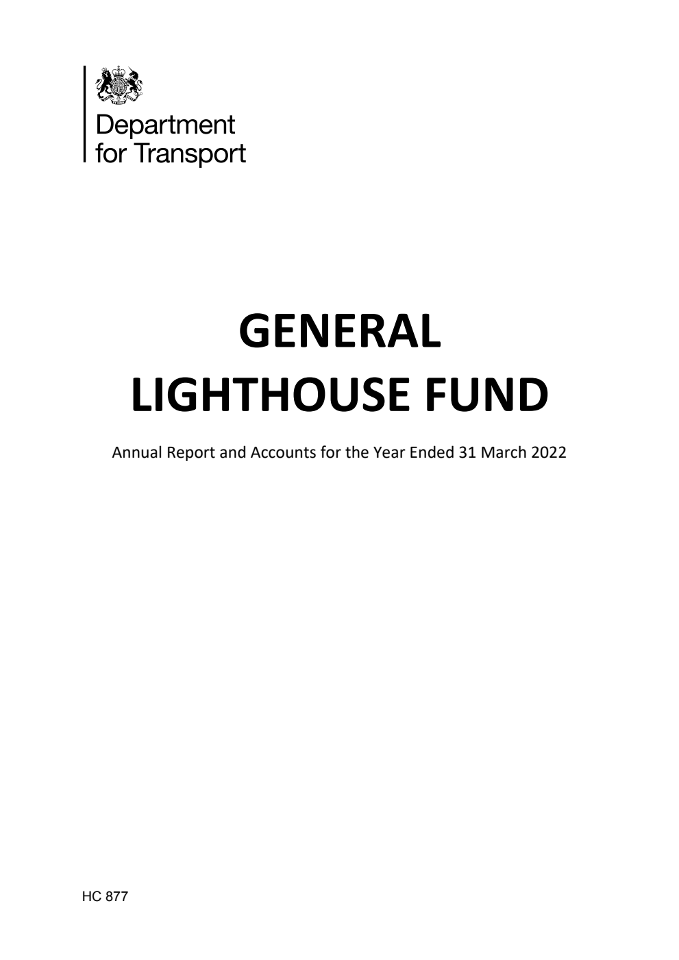 General Lighthouse Fund Annual Report and Accounts 2021-22 for the period 1 April 2021 to 31 March 2022