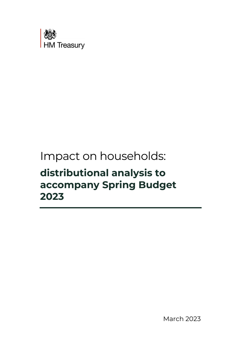 Impact on households: distributional analysis to accompany Spring Budget 2023