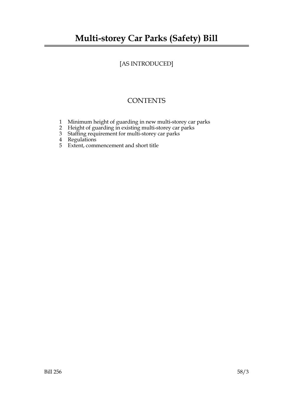 Multi-storey Car Parks (Safety) Bill