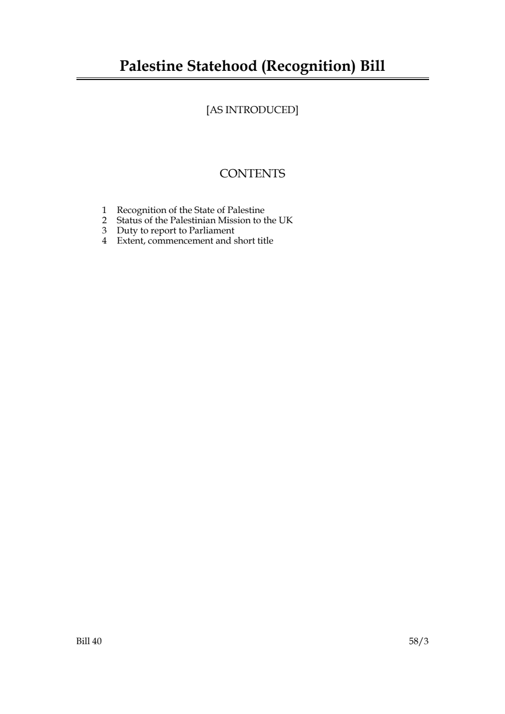 Palestine Statehood (Recognition) Bill