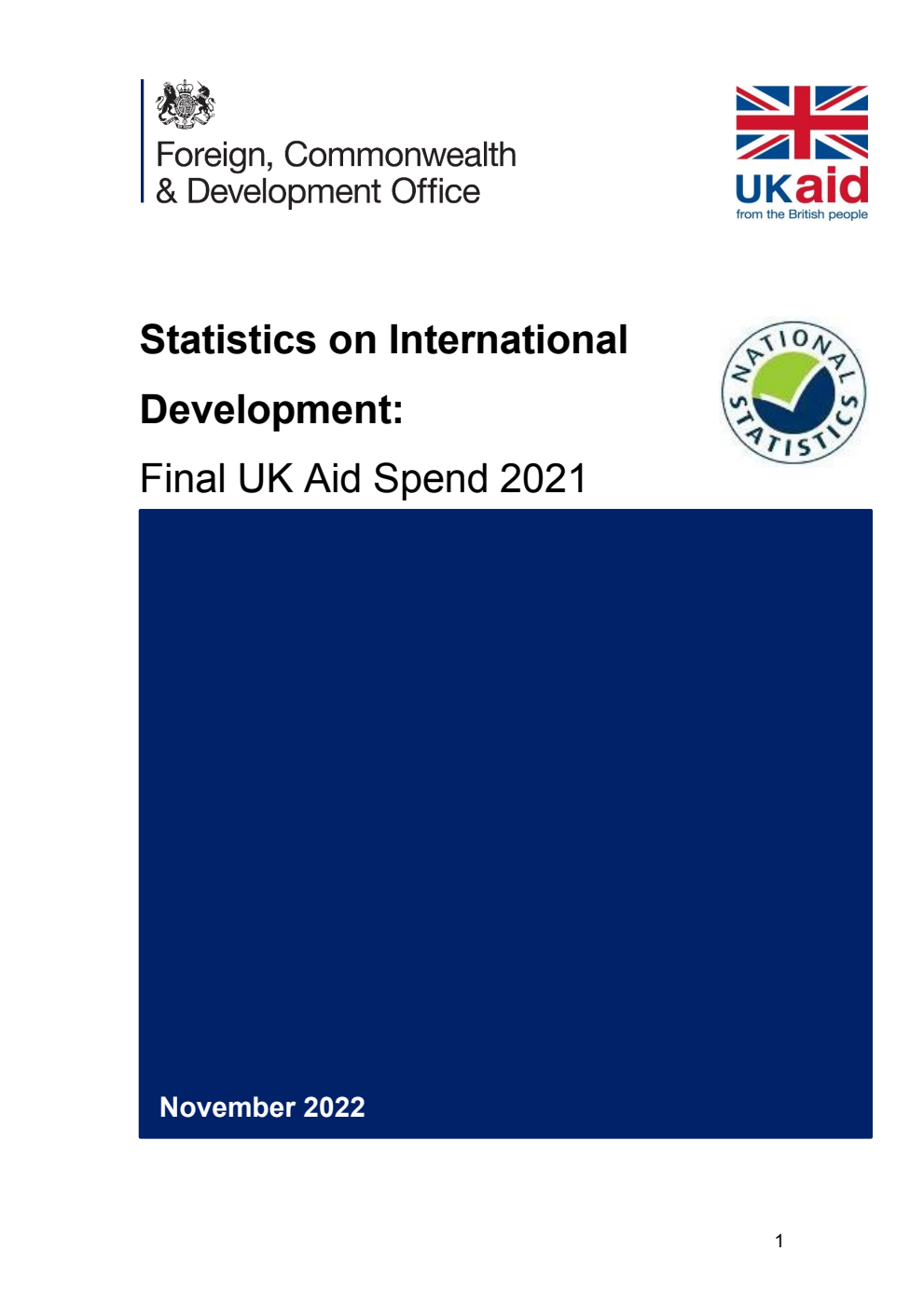 Statistics on International Development. Final UK Aid spend 2021