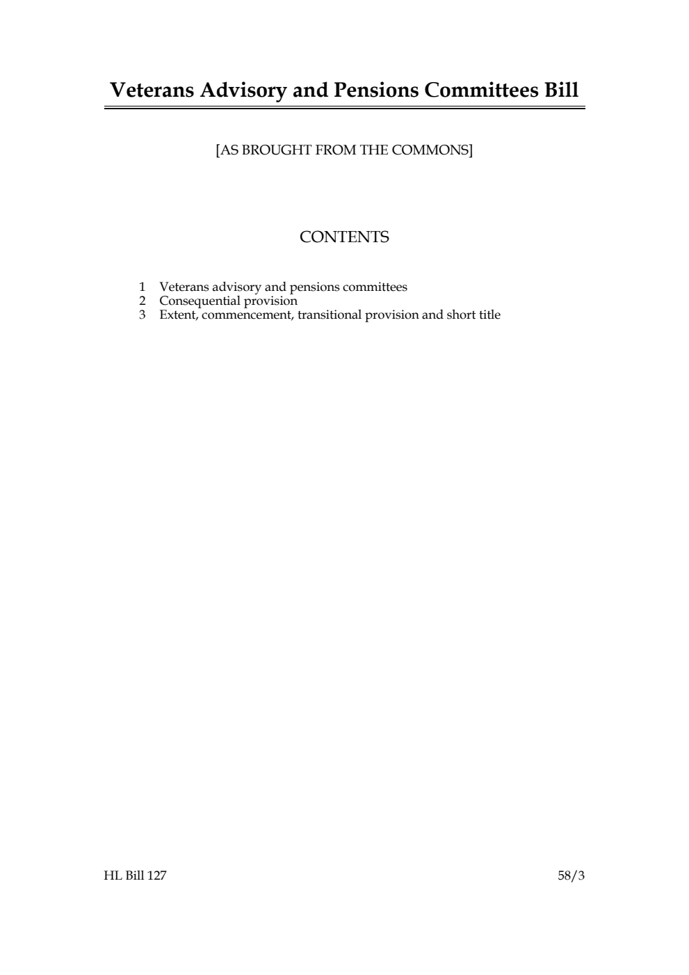 Veterans Advisory and Pensions Committees Bill [as brought from the Commons]