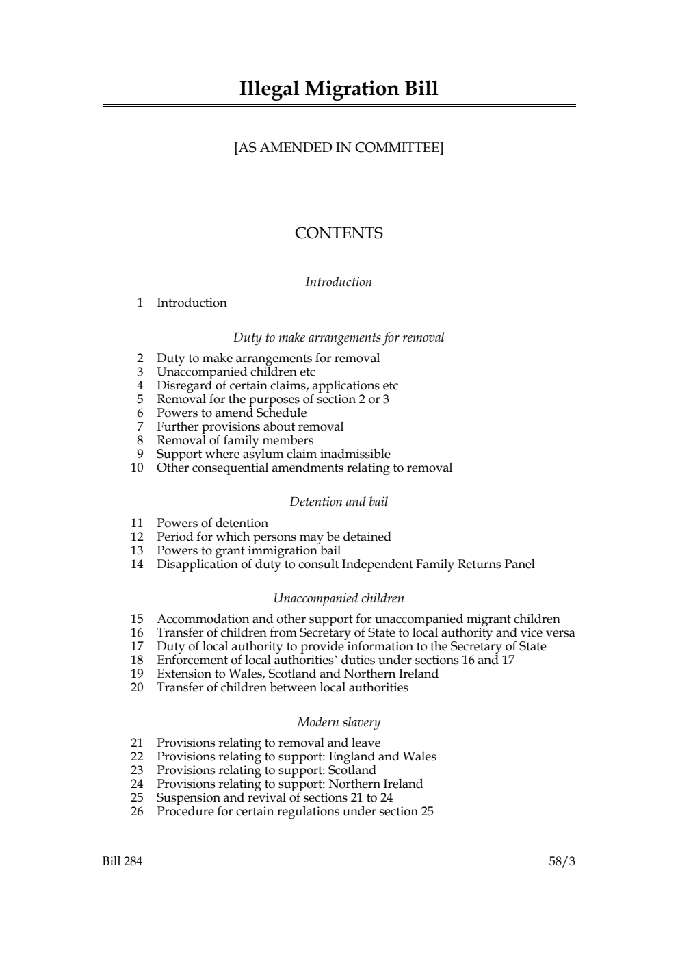 Illegal Migration Bill [as amended in Committee]