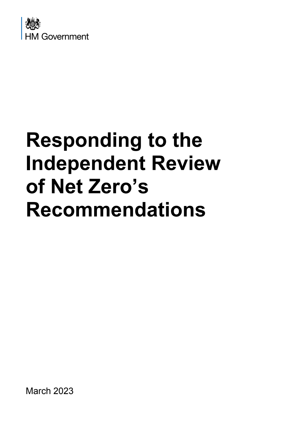 Responding to the Independent Review of Net Zero’s Recommendations