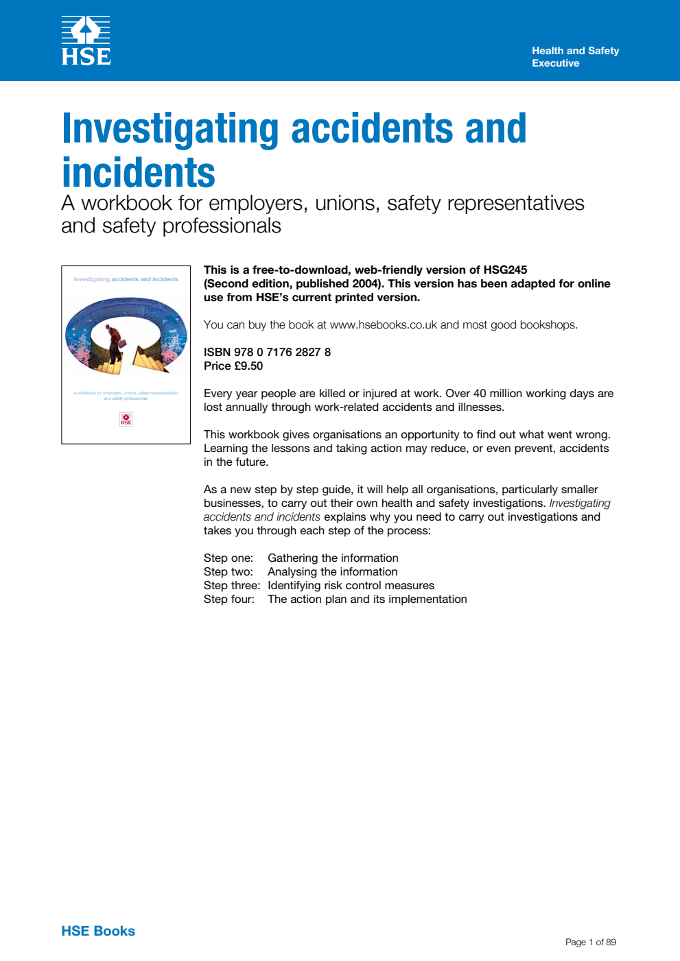 HSG245 Investigating Accidents and Incidents