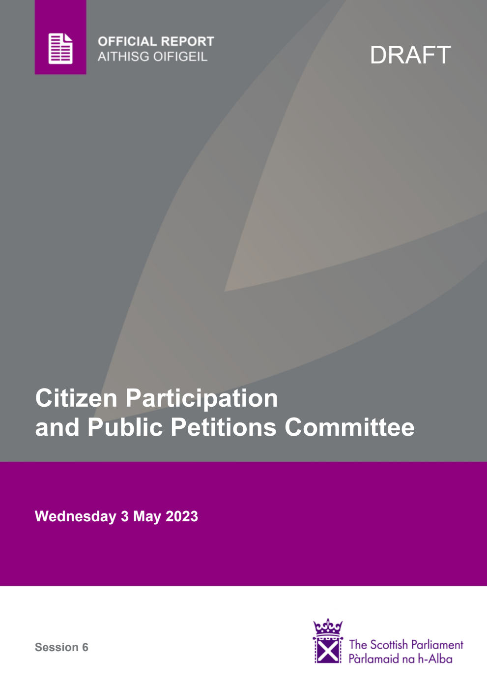 Citizen Participation and Public Petitions Committee 7th Meeting 2023, 3 May 2023 [Draft]