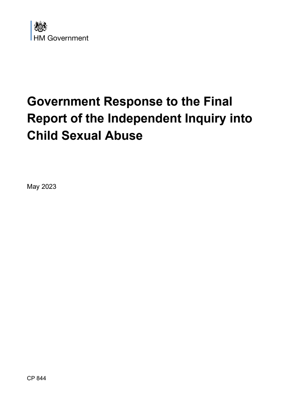 Government Response to the Final Report of the Independent Inquiry into Child Sexual Abuse