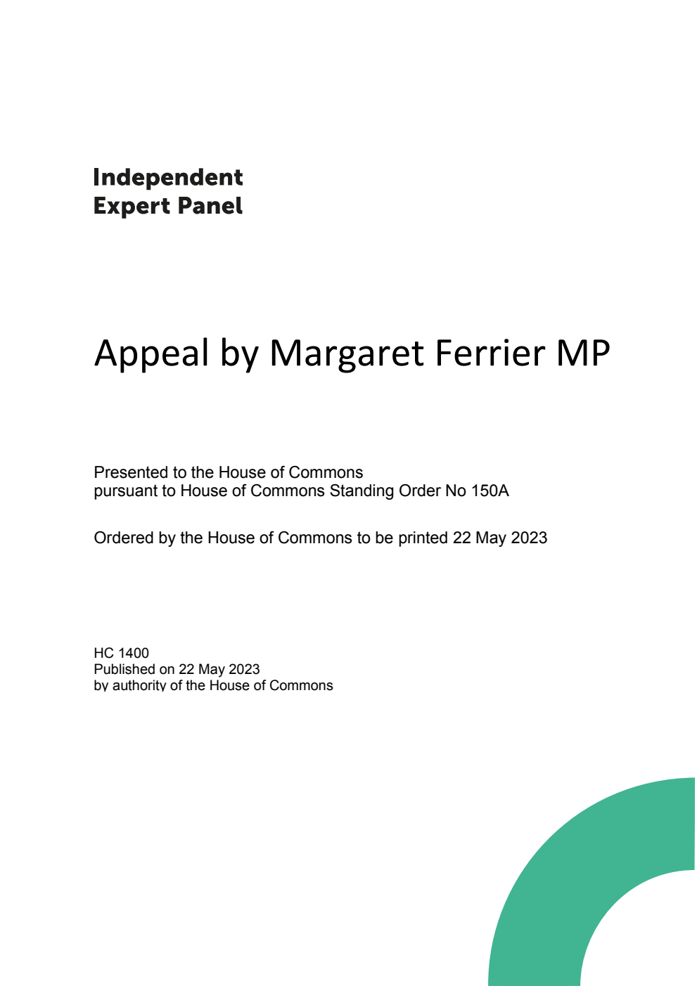 Appeal by Margaret Ferrier MP